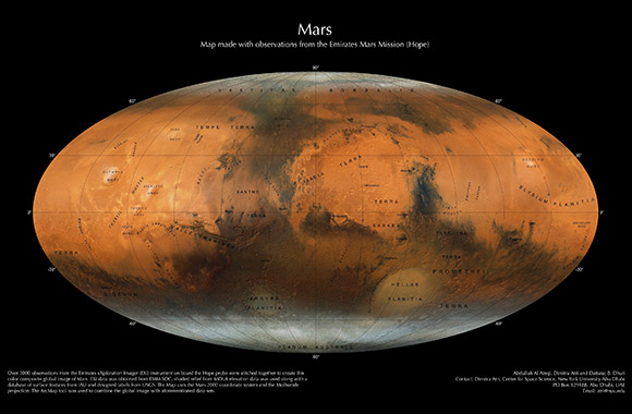 NYUAD Researchers Create New Photographic Mars Map with Observations Made by the Emirates Mars Mission