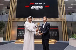Abu Dhabi Grand Prix trophy touches down at Etihad Airways ahead of F1 season finale